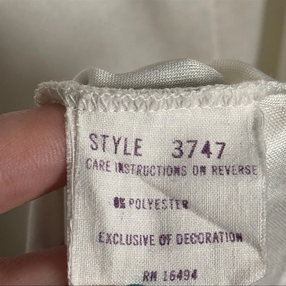 Vintage Neiman-Marcus Travel-Lite Polka Dot Maxi Dress White Retro House Gown S - Picture 8 of 9